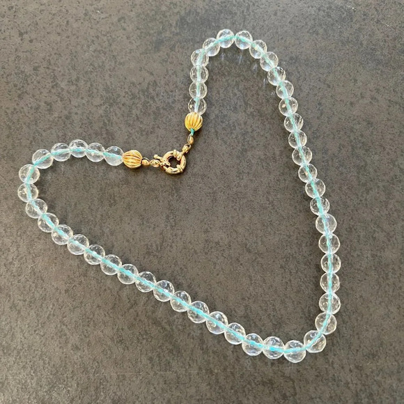 Crystal Quartz Bead Necklace Gold-Filled Clasp - Picture 7 of 8